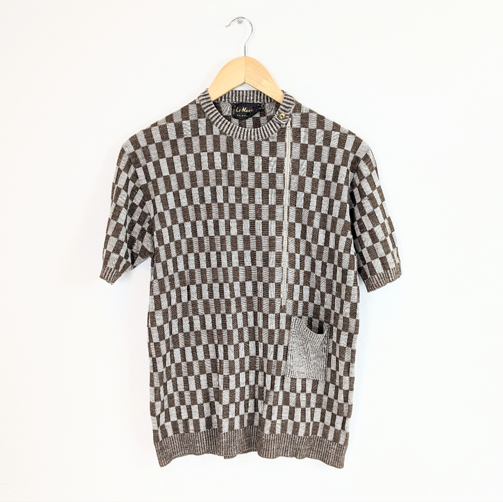 Vintage 60s Unique Asymmetrical Zipper Pocket Mod Shirt